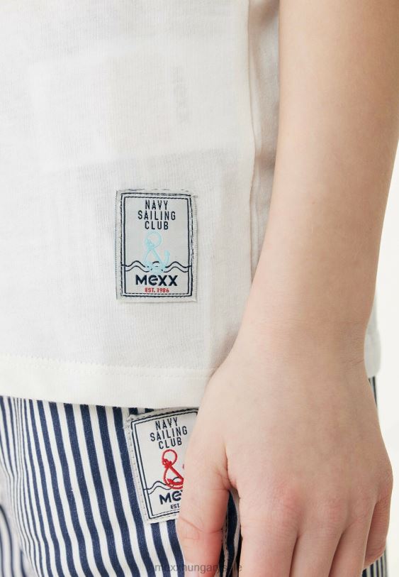 XV8H6878 fiúk Mexx alap póló törtfehér grafikával pamut