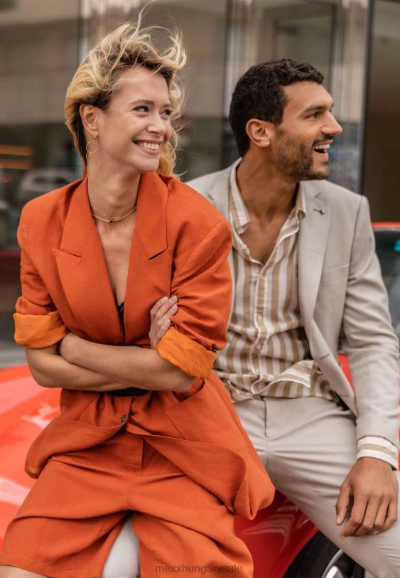 XV8H688 nők Mexx vászonnadrág tégla narancs