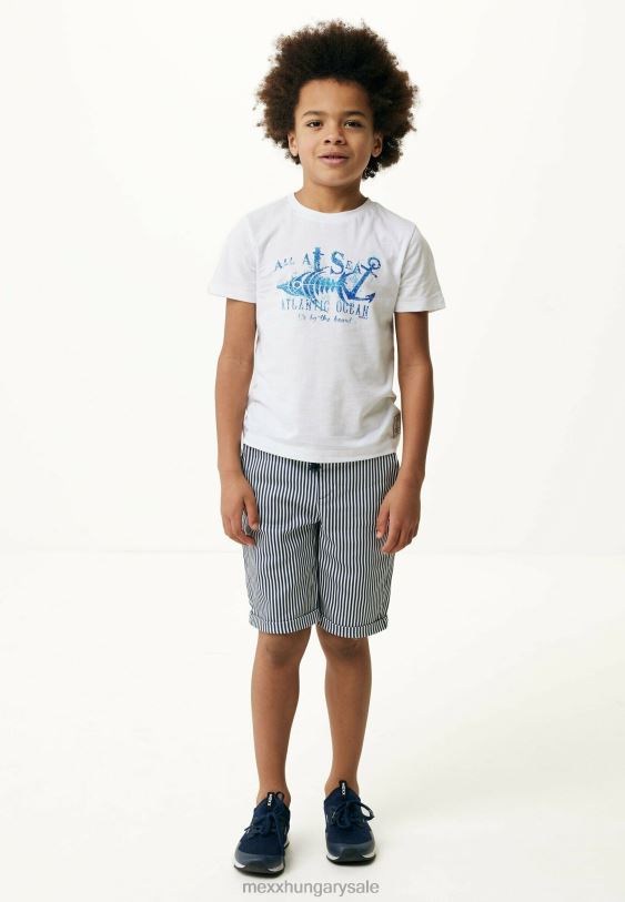 XV8H6883 fiúk Mexx chino rövidnadrág felcsavarható mandzsettával fehér