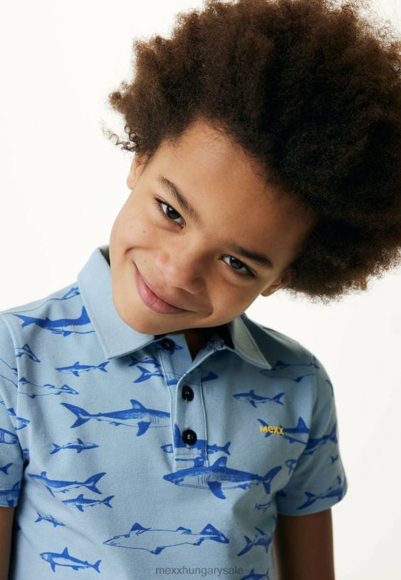 XV8H6886 fiúk Mexx póló nyomtatási fény kék