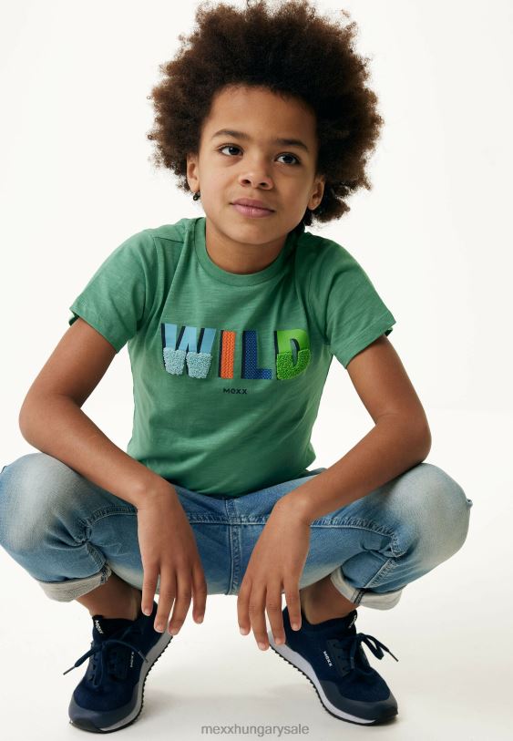 XV8H6891 fiúk Mexx póló artwork rövid ujjú vintage zöld