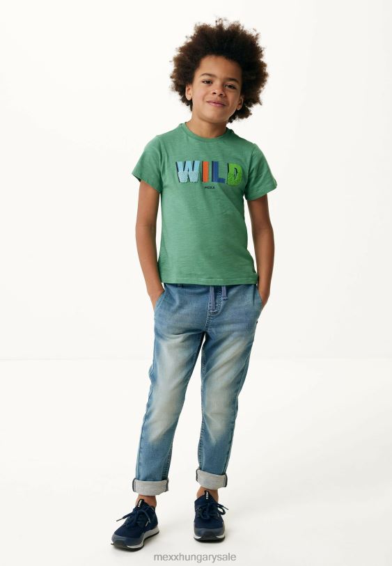 XV8H6891 fiúk Mexx póló artwork rövid ujjú vintage zöld
