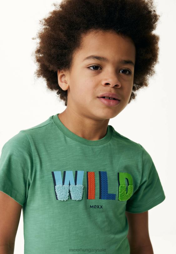 XV8H6891 fiúk Mexx póló artwork rövid ujjú vintage zöld