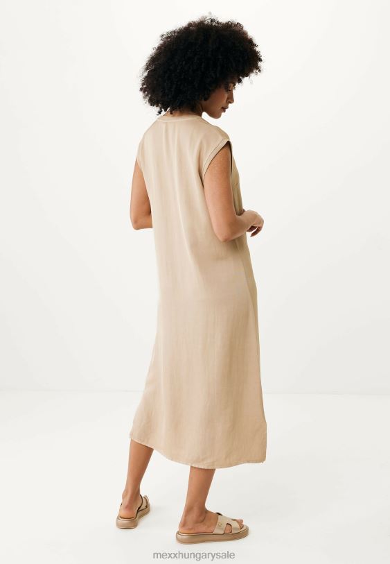 XV8H69 nők Mexx ujjatlan V-nyakú ruhahomok bézs