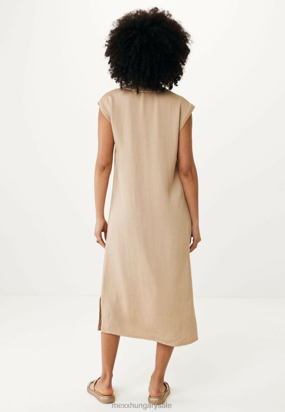 XV8H69 nők Mexx ujjatlan V-nyakú ruhahomok bézs