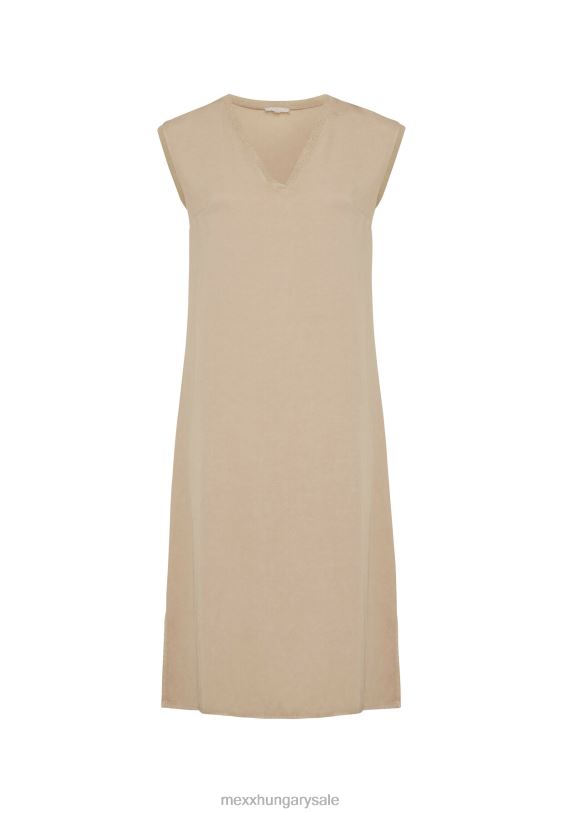 XV8H69 nők Mexx ujjatlan V-nyakú ruhahomok bézs