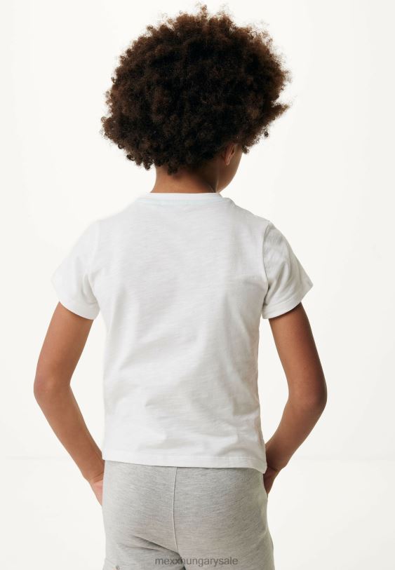 XV8H6902 fiúk Mexx póló artwork rövid ujjú törtfehér bézs