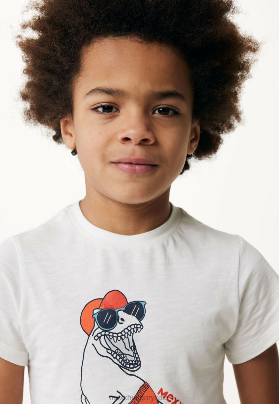 XV8H6902 fiúk Mexx póló artwork rövid ujjú törtfehér bézs