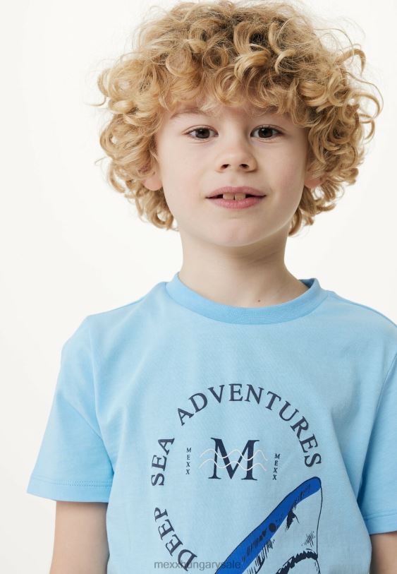 XV8H6904 fiúk Mexx póló artwork rövid ujjú könnyű kék