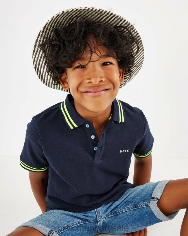 XV8H6908 fiúk Mexx pique polo haditengerészet pamut
