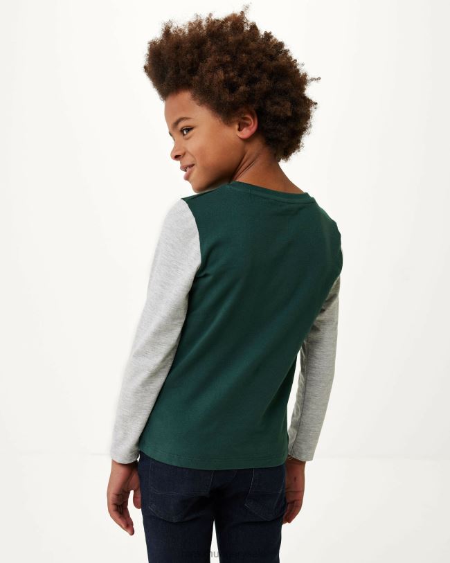 XV8H6928 fiúk Mexx hosszú ujjú colorblock sötét zöld