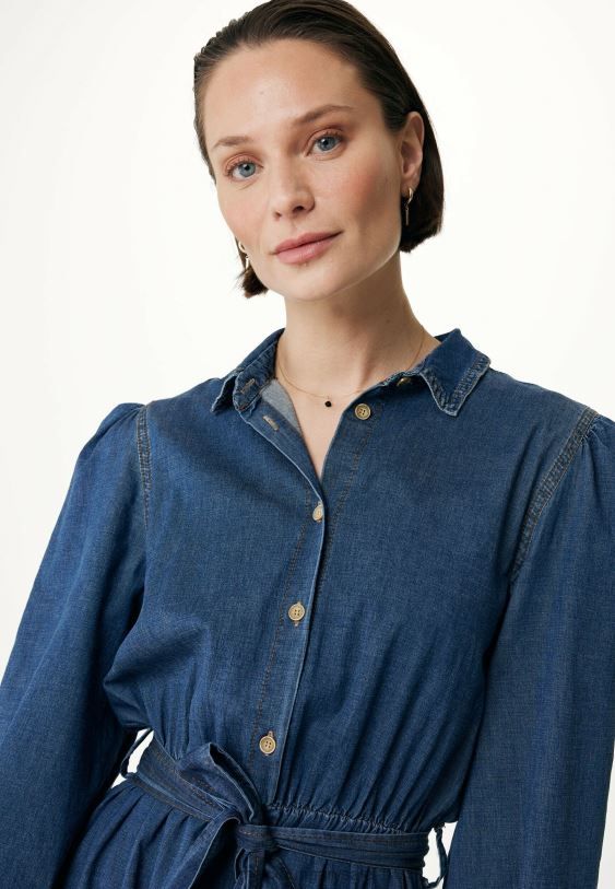 XV8H693 nők Mexx kiszélesedő pólóruha farmer kék