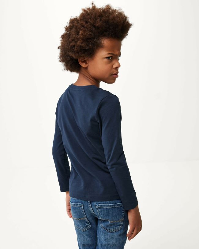 XV8H6931 fiúk Mexx hosszú ujjú műalkotás póló sötétkék kék