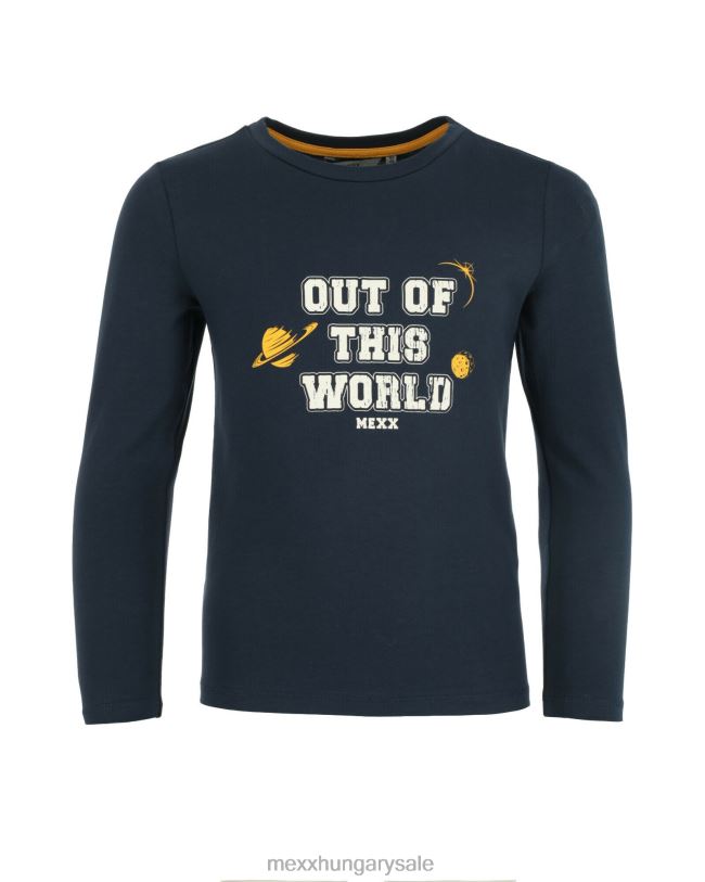 XV8H6931 fiúk Mexx hosszú ujjú műalkotás póló sötétkék kék