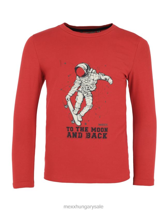 XV8H6937 fiúk Mexx hosszú ujjú műalkotású póló piros