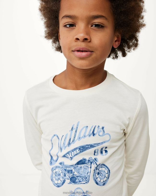 XV8H6939 fiúk Mexx hosszú ujjú műalkotás póló le fehér