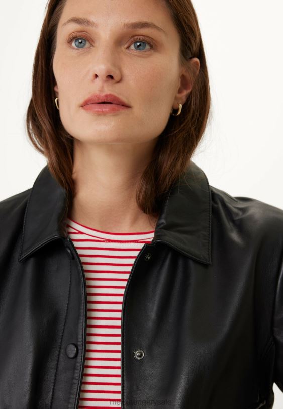 XV8H694 nők Mexx fekete bőrkabát schwarz