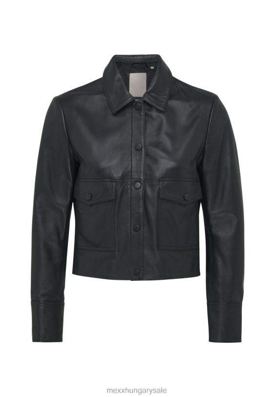 XV8H694 nők Mexx fekete bőrkabát schwarz