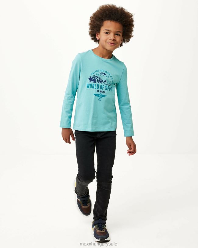 XV8H6941 fiúk Mexx hosszú ujjú műalkotás póló óceán kék