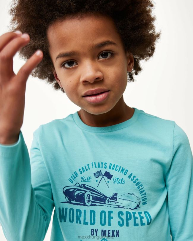 XV8H6941 fiúk Mexx hosszú ujjú műalkotás póló óceán kék
