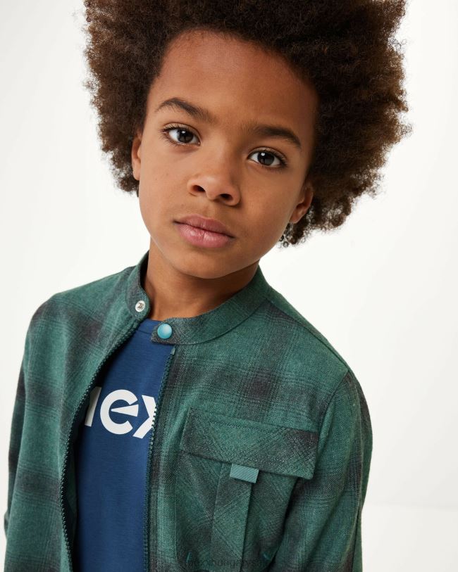 XV8H6945 fiúk Mexx kockás cipzár az ingen keresztül sötét zöld