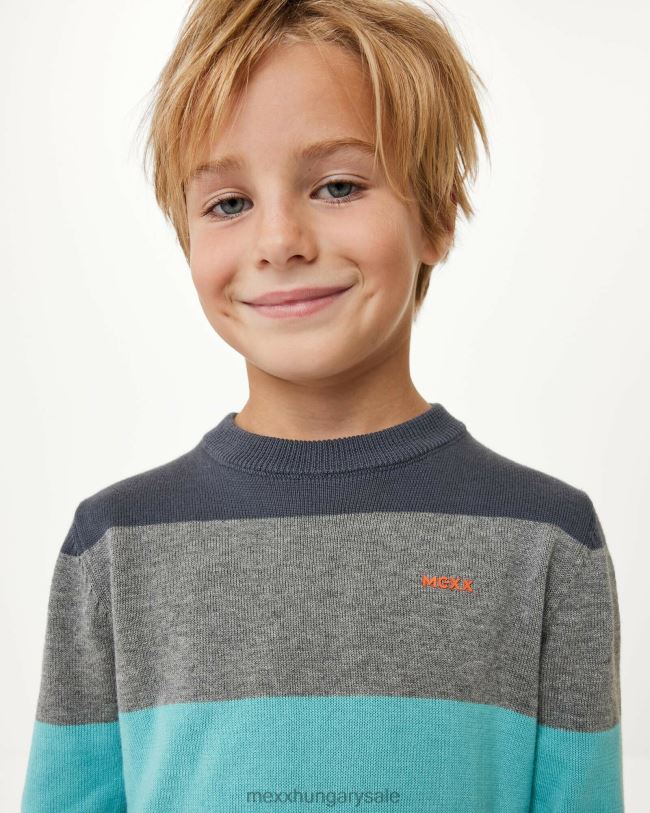 XV8H6947 fiúk Mexx csíkos pulóver sötét szürke