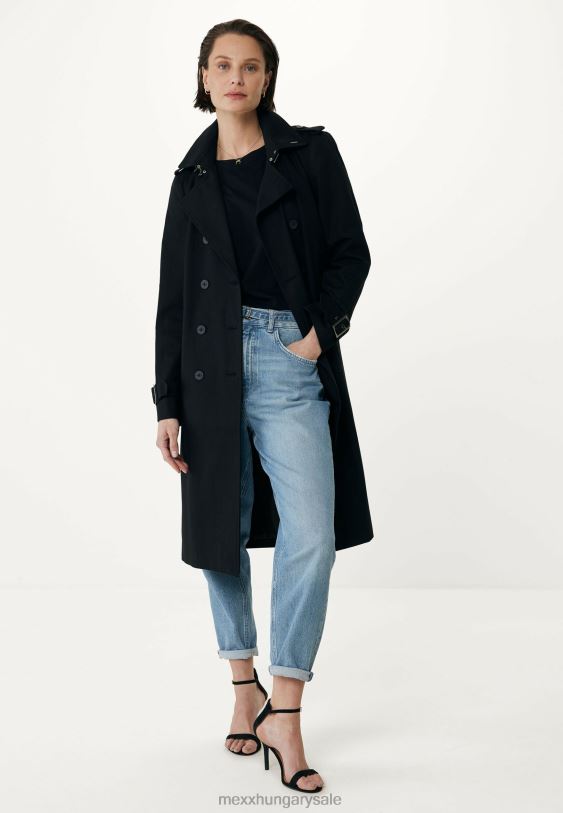 XV8H695 nők Mexx kétmellű trenccoat fekete schwarz
