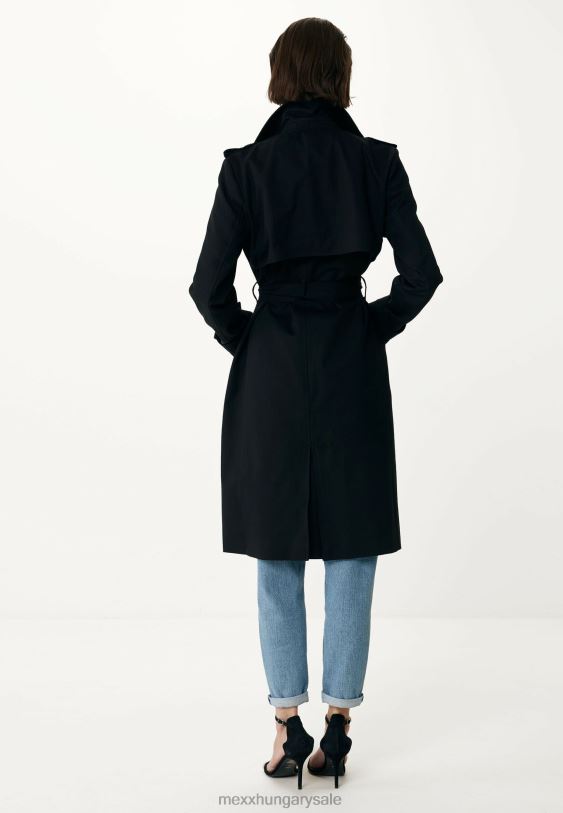 XV8H695 nők Mexx kétmellű trenccoat fekete schwarz
