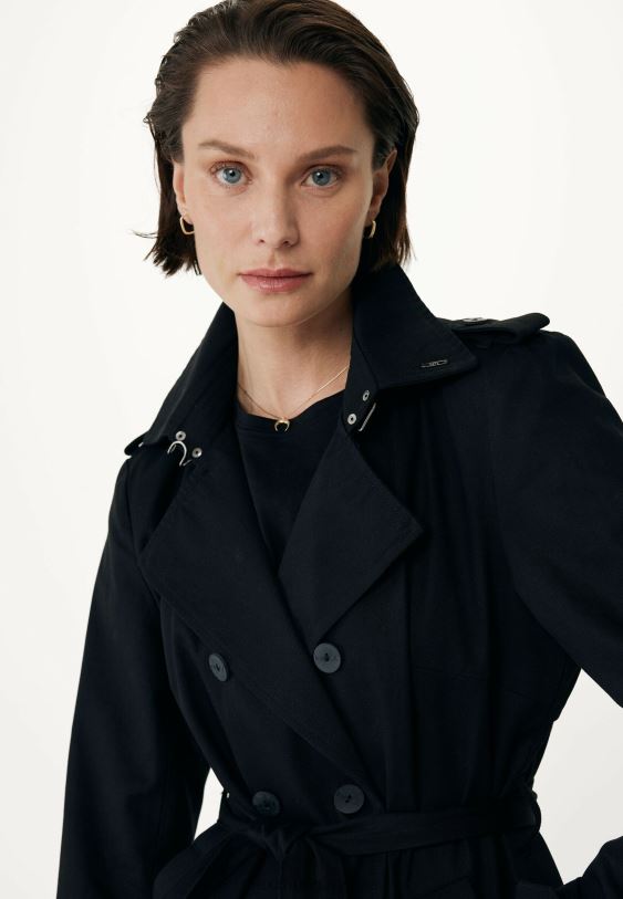 XV8H695 nők Mexx kétmellű trenccoat fekete schwarz