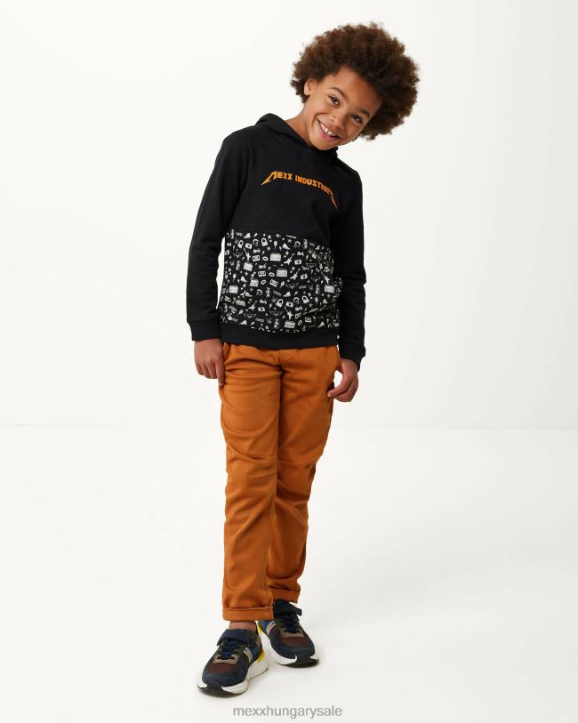 XV8H6952 fiúk Mexx colorblock kapucnis fekete schwarz