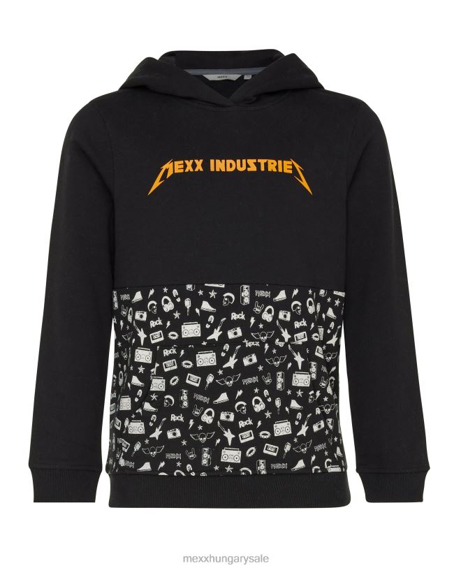 XV8H6952 fiúk Mexx colorblock kapucnis fekete schwarz