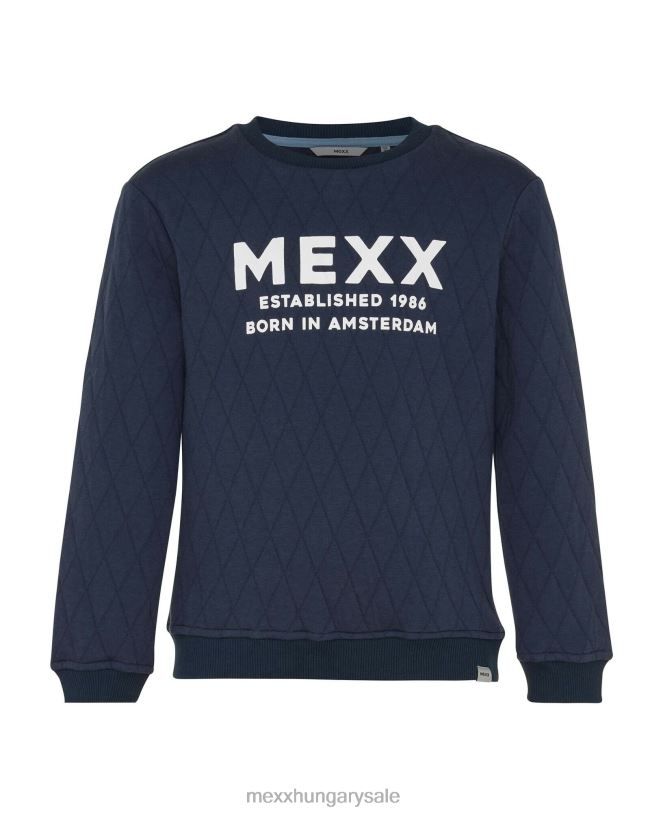 XV8H6954 fiúk Mexx crewneck pulóver foltvarró sötétkék kék