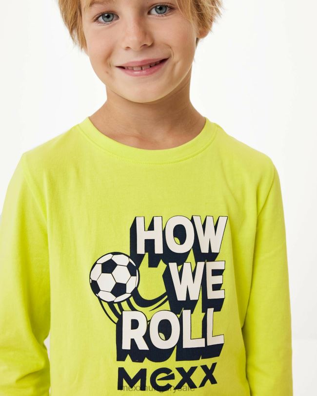 XV8H6956 fiúk Mexx póló műalkotás neon sárga