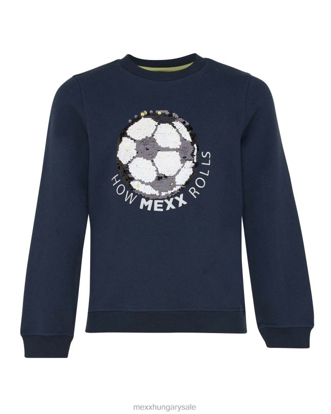 XV8H6960 fiúk Mexx kétirányú sequine crewneck haditengerészet kék