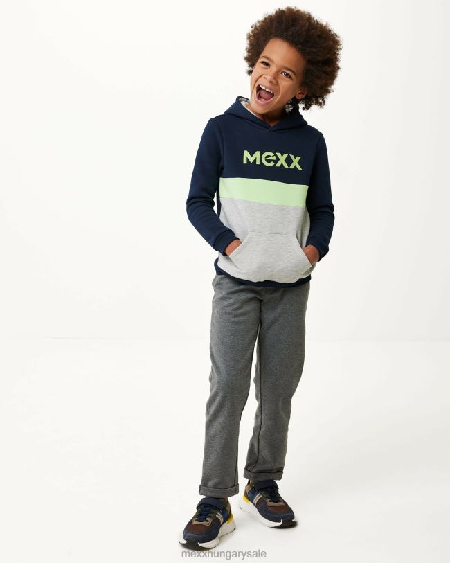 XV8H6966 fiúk Mexx colorblock pulóver sötétkék kék