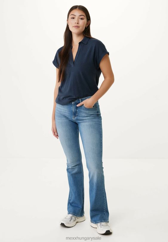 XV8H697 nők Mexx rövid ujjú póló póló sötétkék kék