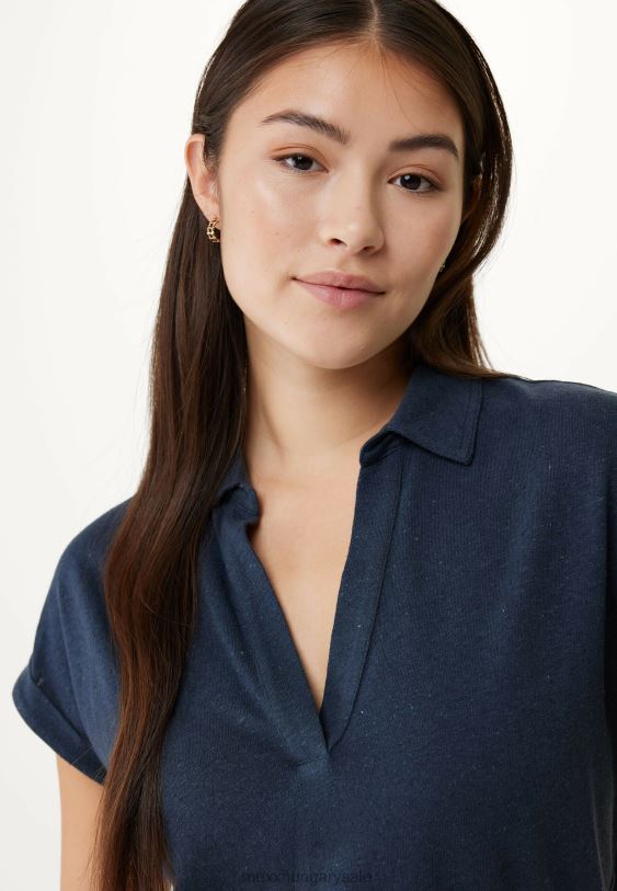 XV8H697 nők Mexx rövid ujjú póló póló sötétkék kék