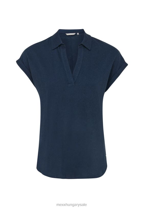 XV8H697 nők Mexx rövid ujjú póló póló sötétkék kék