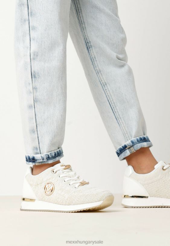 XV8H6987 lányok Mexx Gitte csillogó mini tornacipő törtfehér bézs