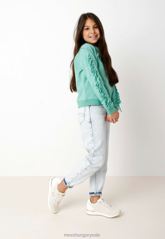 XV8H6987 lányok Mexx Gitte csillogó mini tornacipő törtfehér bézs