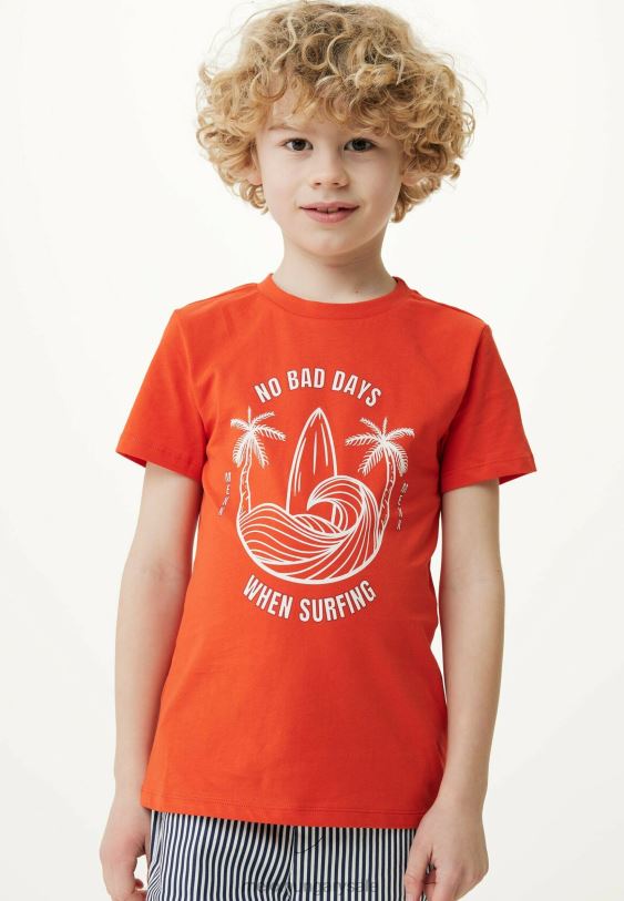 XV8H6877 fiúk Mexx póló, piros műalkotással pamut