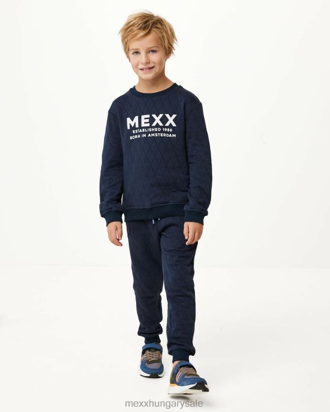 XV8H6954 fiúk Mexx crewneck pulóver foltvarró sötétkék kék