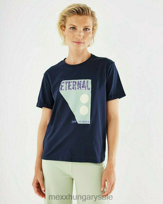 XV8H6408 nők Mexx crewneck póló sötétkék kék